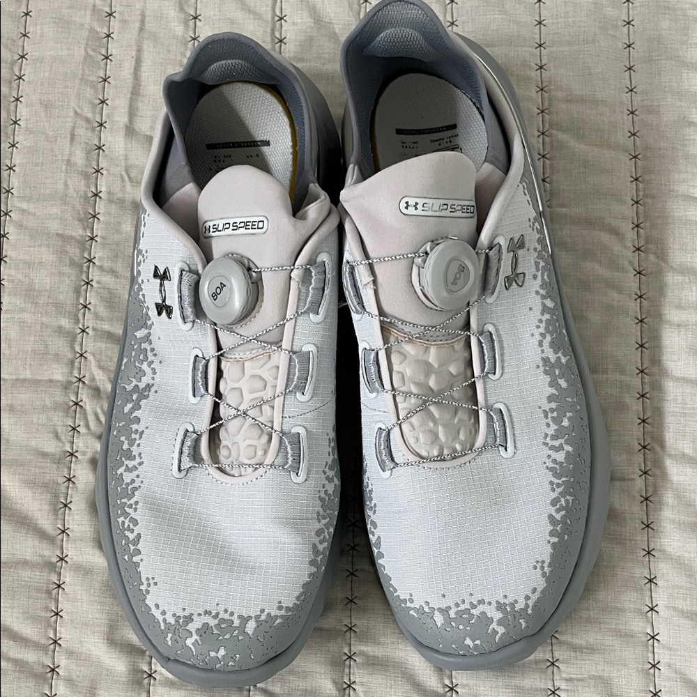 Under Armour White and Gray SlipSpeed BOA Golf Shoes